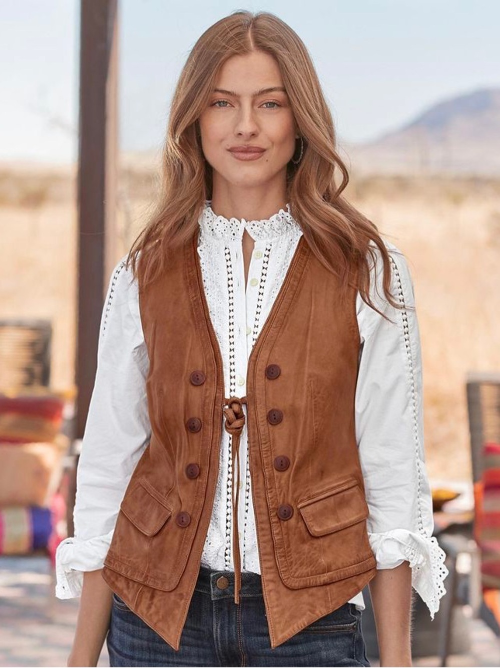 Sundance 100% leather vest